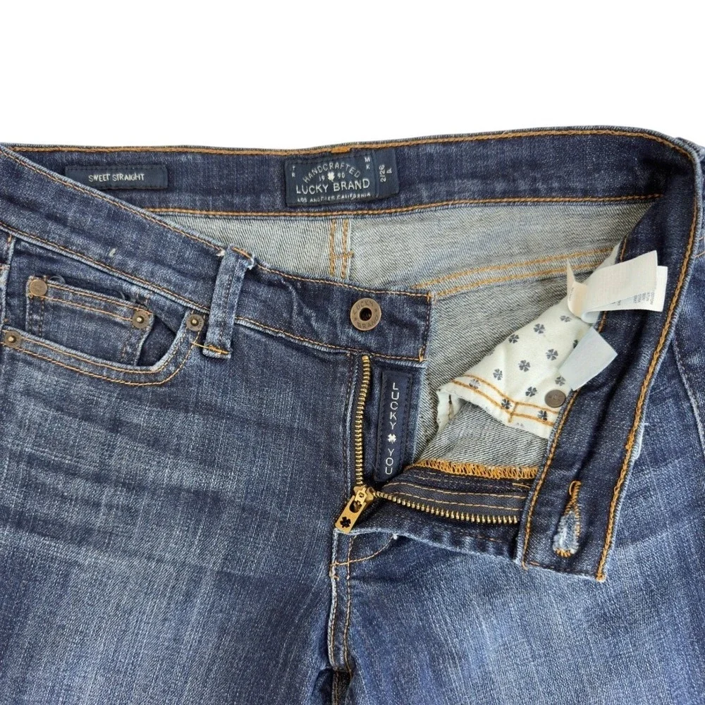 Lucky Brand Sweet Straight Jeans Womens 2/26‎ Dark Wash Blue Denim Stretch Jeans